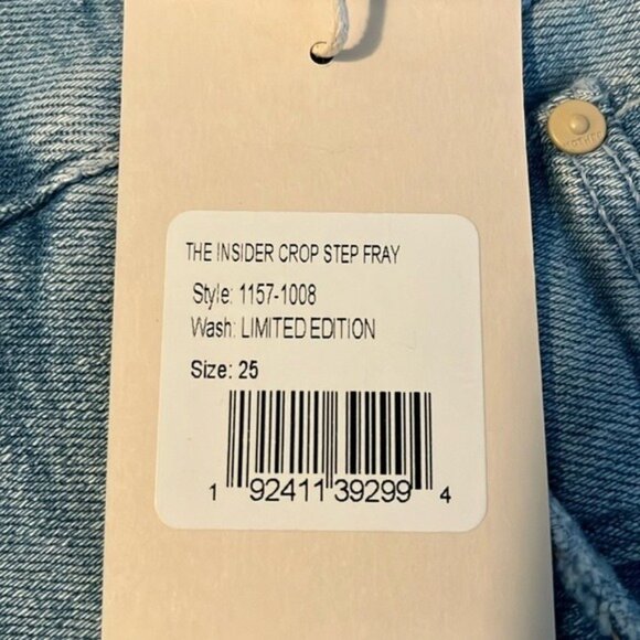 Mother Denim The Insider Crop Step Fray Jeans Light Wash Sz 25 NWT MSRP $248 - Picture 3 of 8